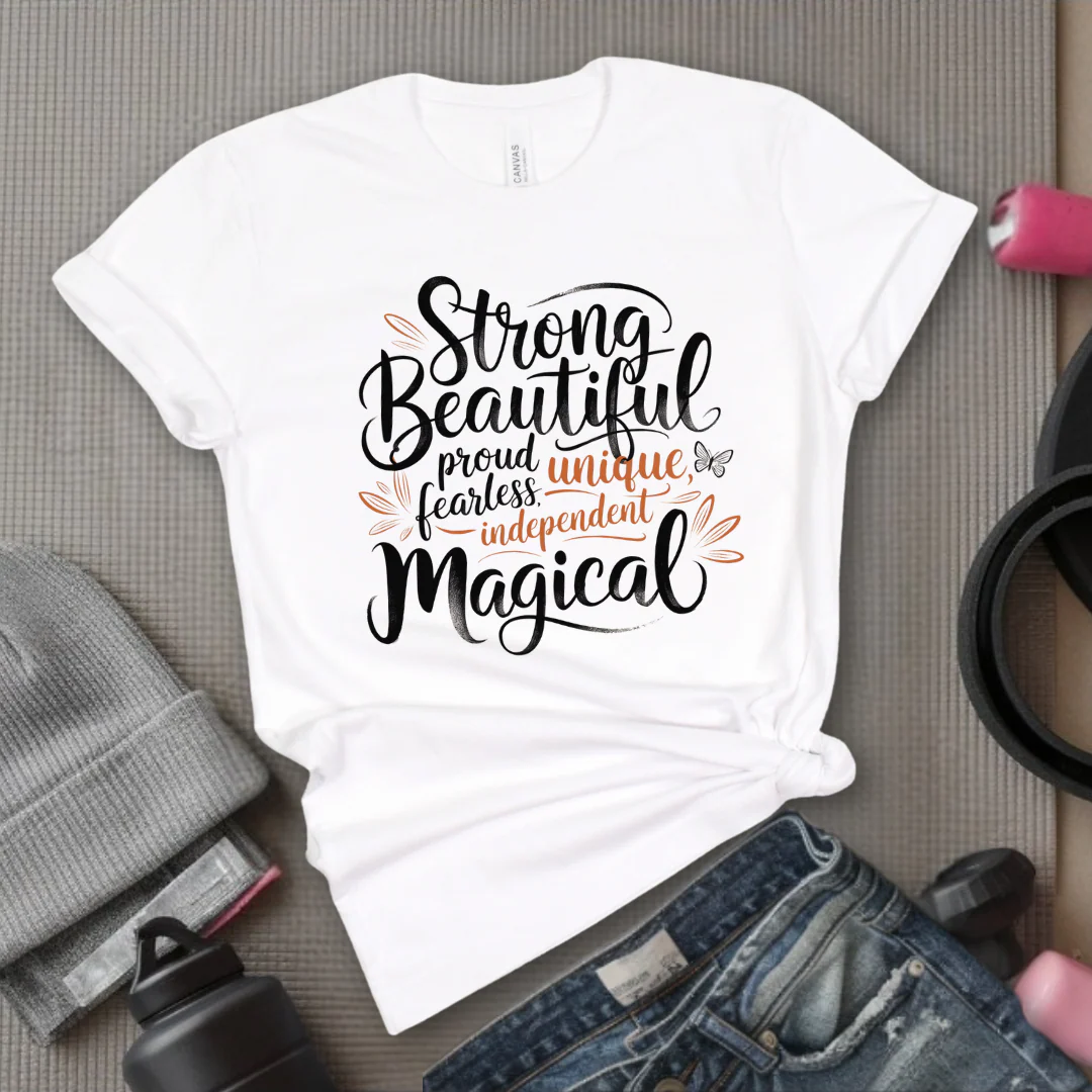 Strong, Beautiful, Proud, Unique, Fearless, Powerful, Independent, Magical - Bold Women In History Tee - Gifts for Her - Feminist Tee - Bella Canvas 3001 - Image 7