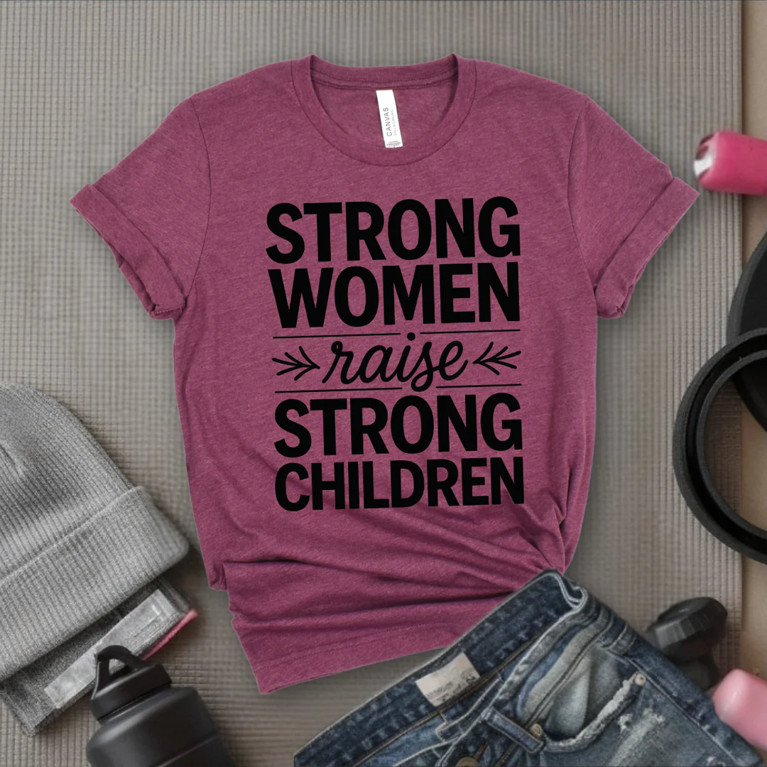 Strong Women Raise Strong Children - Girl Power Inspirational T-Shirt - Women Empowerment Tee - Gift for Her - Bella Canvas 3001 - Image 10
