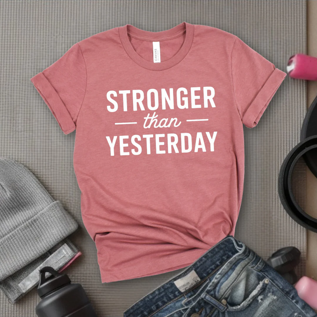 Stronger Than Yesterday - Women Empower Feminist Tee - Bella Canvas 3001 - Image 2