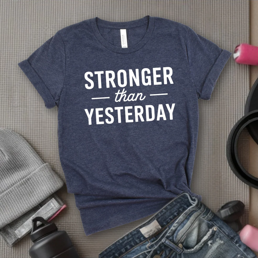 Stronger Than Yesterday - Women Empower Feminist Tee - Bella Canvas 3001 - Image 3