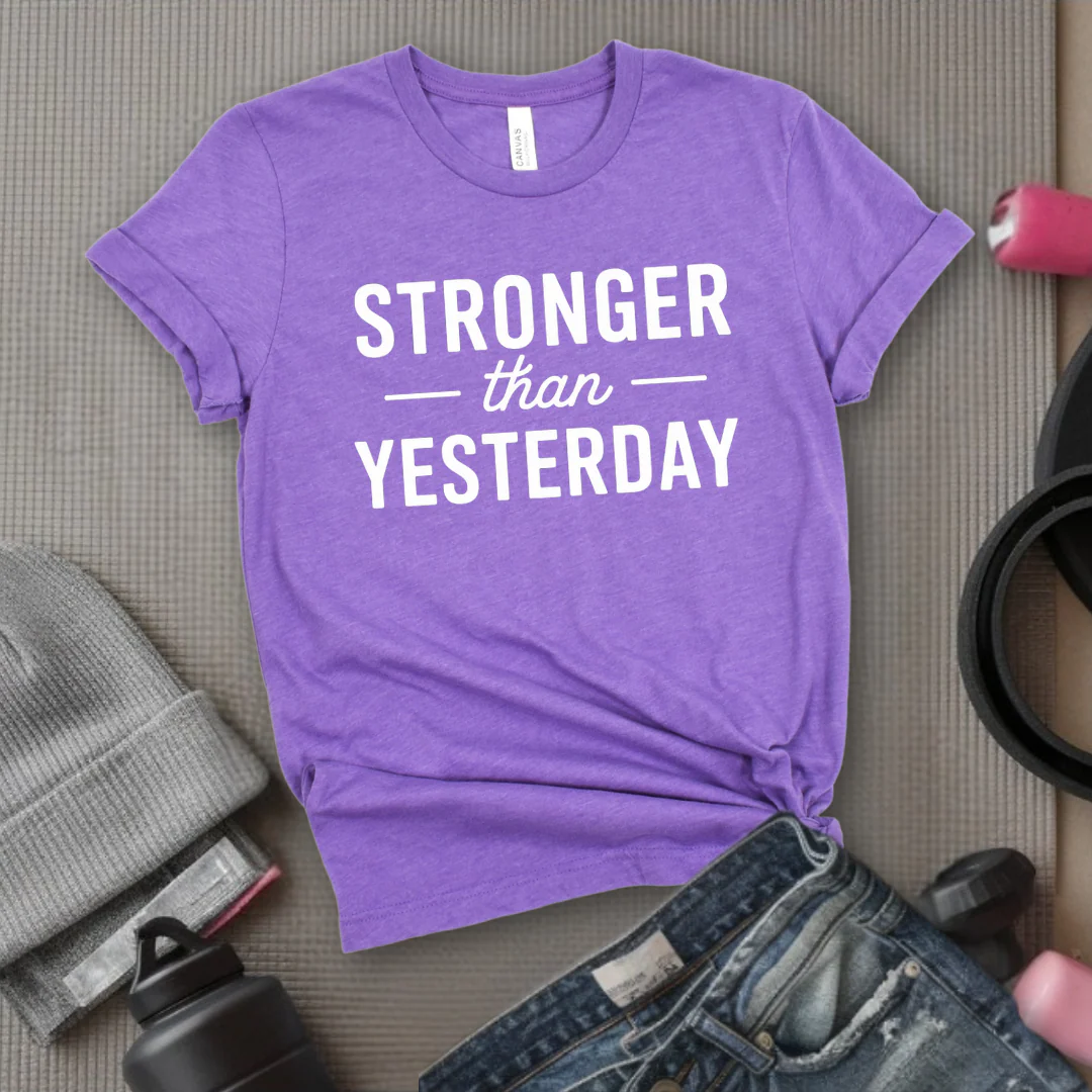 Stronger Than Yesterday - Women Empower Feminist Tee - Bella Canvas 3001 - Image 5