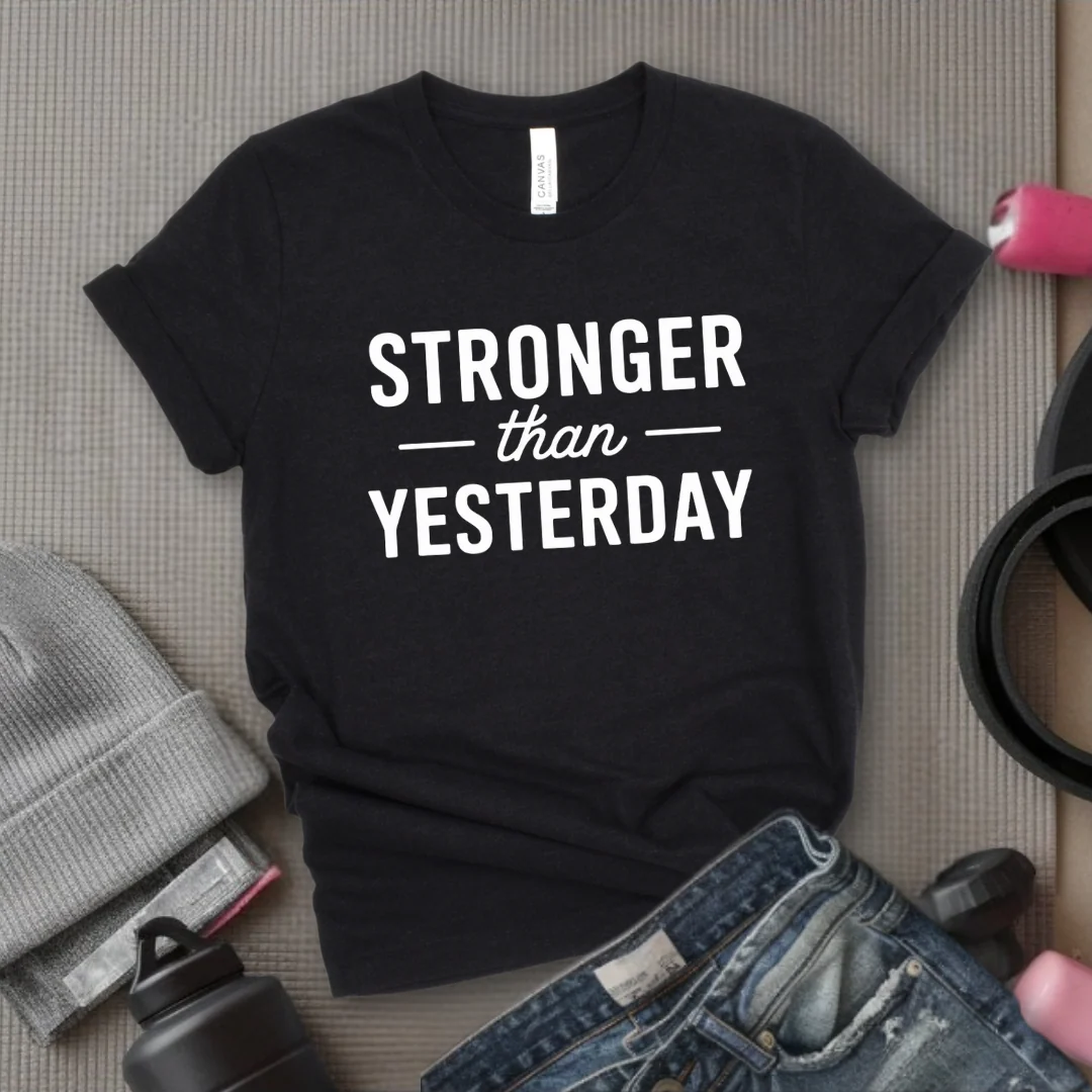 Stronger Than Yesterday - Women Empower Feminist Tee - Bella Canvas 3001 - Image 6