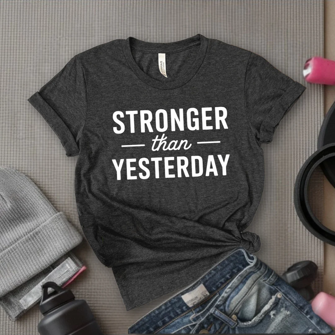 Stronger Than Yesterday - Women Empower Feminist Tee - Bella Canvas 3001 - Image 7