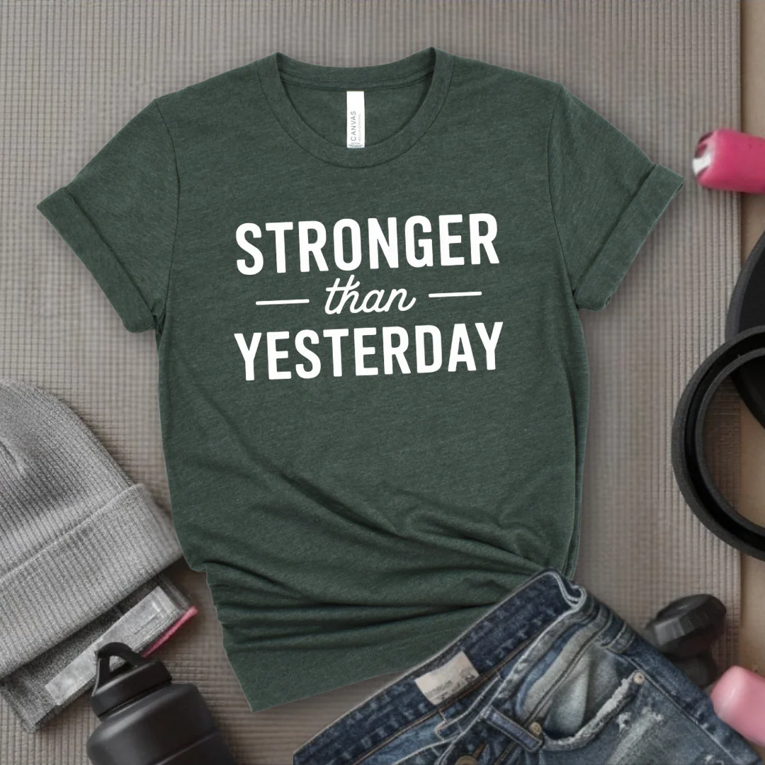 Stronger Than Yesterday - Women Empower Feminist Tee - Bella Canvas 3001 - Image 8
