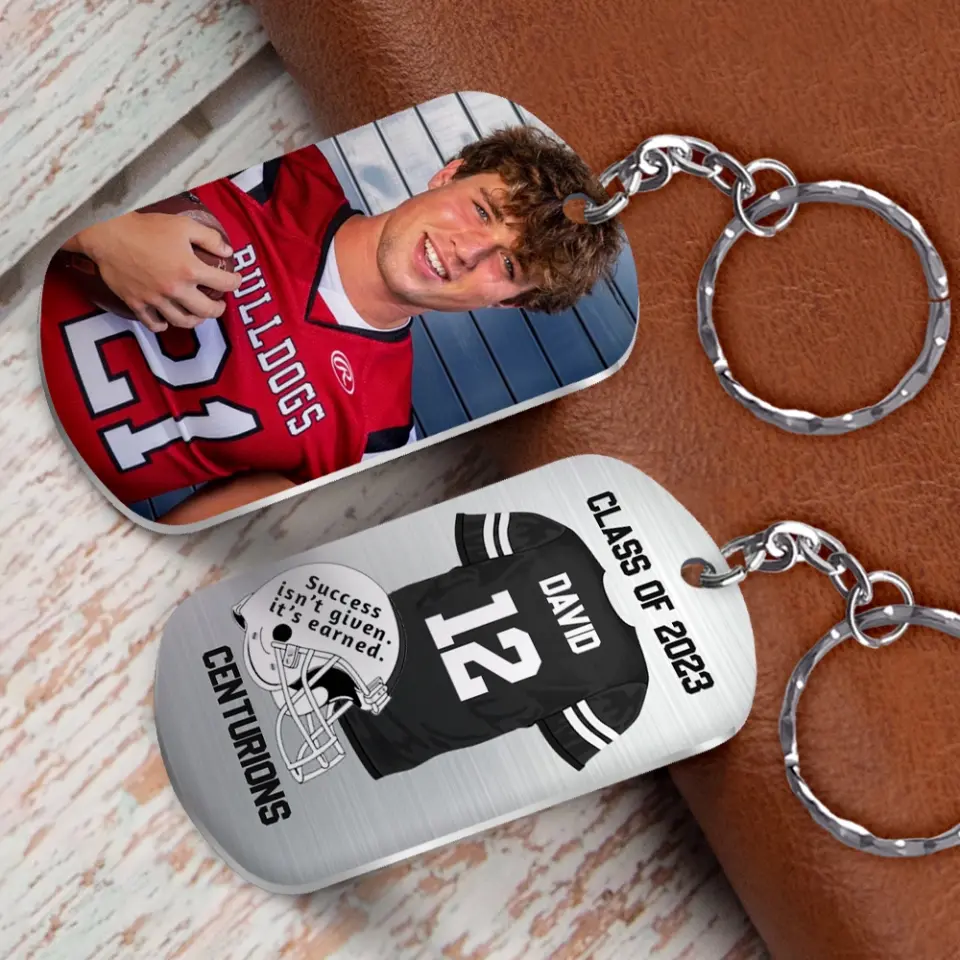 Success Isn't Given It's Earned Personalized Stainless Steel Keychain - Image 6