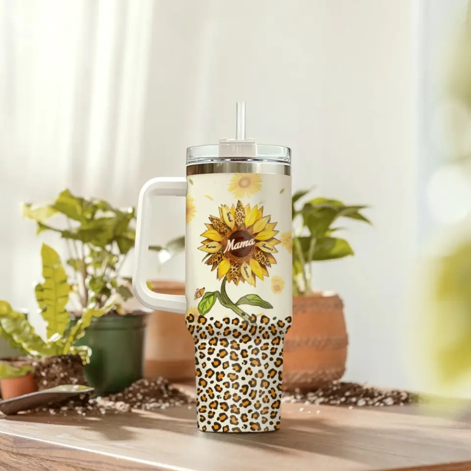 Sunflower Grandma Mom Personalized 40oz Tumbler - Image 5