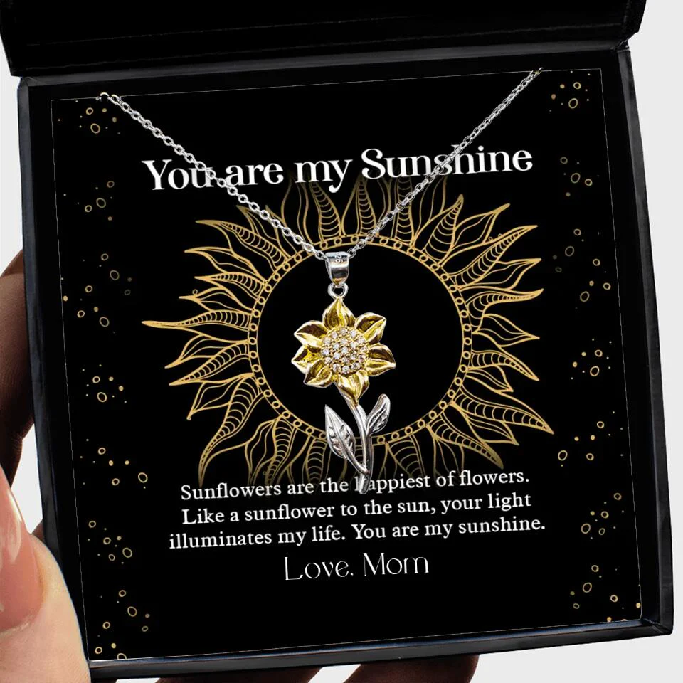 You Are My Sunshine, Sunflowers Are The Happiest of Flowers - Personalized Necklace - Post Surgery Gift for Her - Image 2
