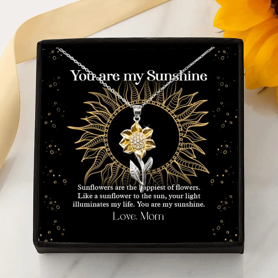 You Are My Sunshine, Sunflowers Are The Happiest of Flowers - Personalized Necklace - Post Surgery Gift for Her - Image 3