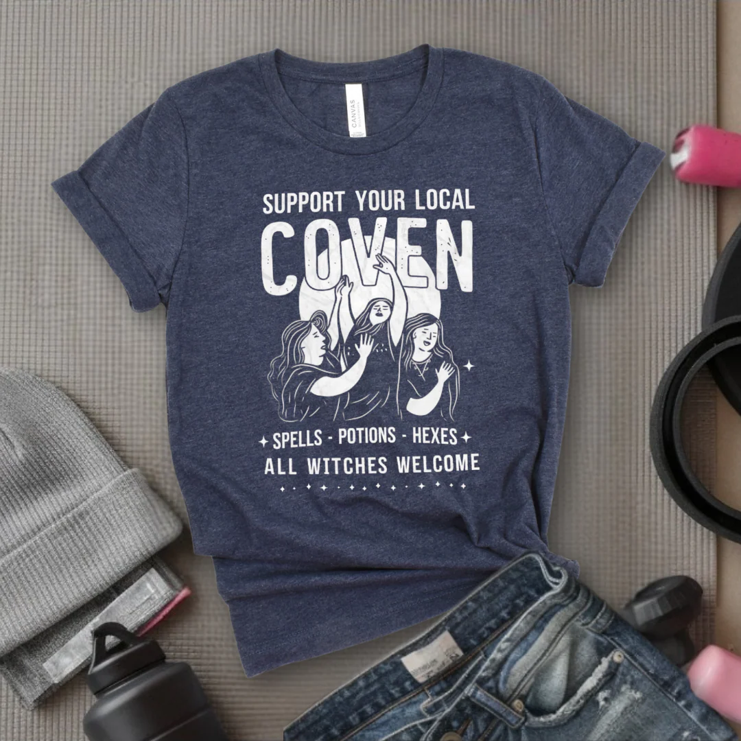 Support Your Local Coven - Retro Sarcastic T-Shirt - Women Right Shirts - Unisex Jersey Short Sleeve Shirt - Gift for Her - Bella Canvas 3001 - Image 5