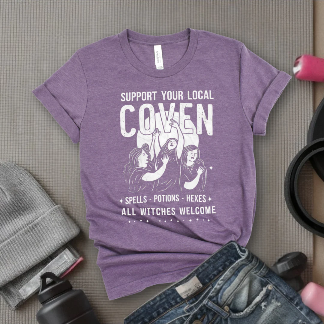Support Your Local Coven - Retro Sarcastic T-Shirt - Women Right Shirts - Unisex Jersey Short Sleeve Shirt - Gift for Her - Bella Canvas 3001 - Image 6