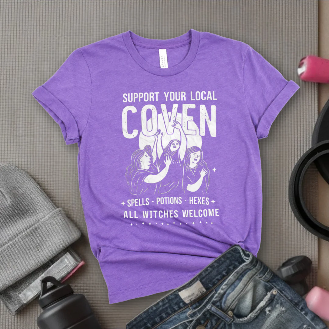 Support Your Local Coven - Retro Sarcastic T-Shirt - Women Right Shirts - Unisex Jersey Short Sleeve Shirt - Gift for Her - Bella Canvas 3001 - Image 7