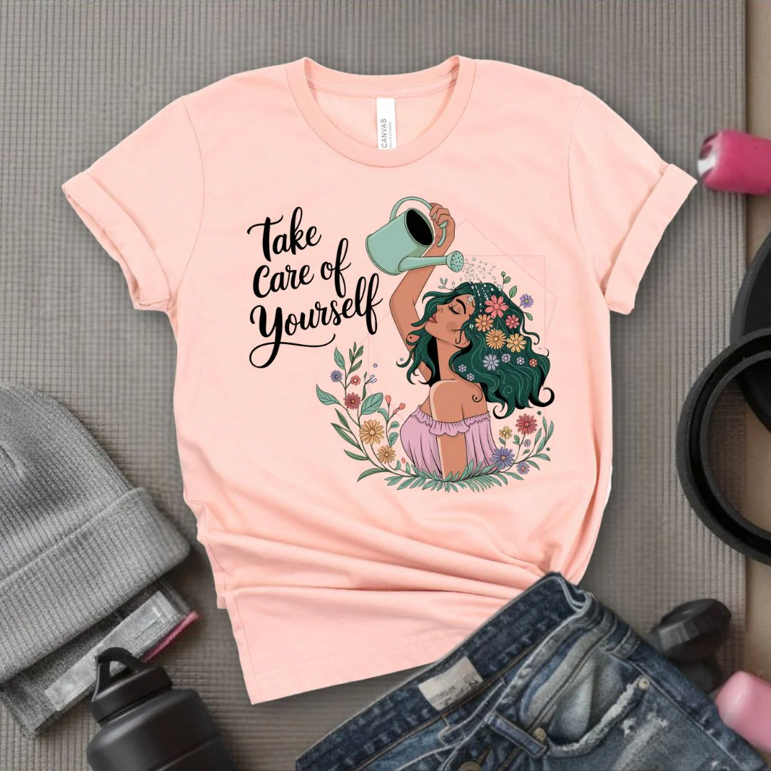 Take Care Of Yourself - Feminist T-Shirt - Women Empowerment Tee - Bella Canvas 3001 - Image 6