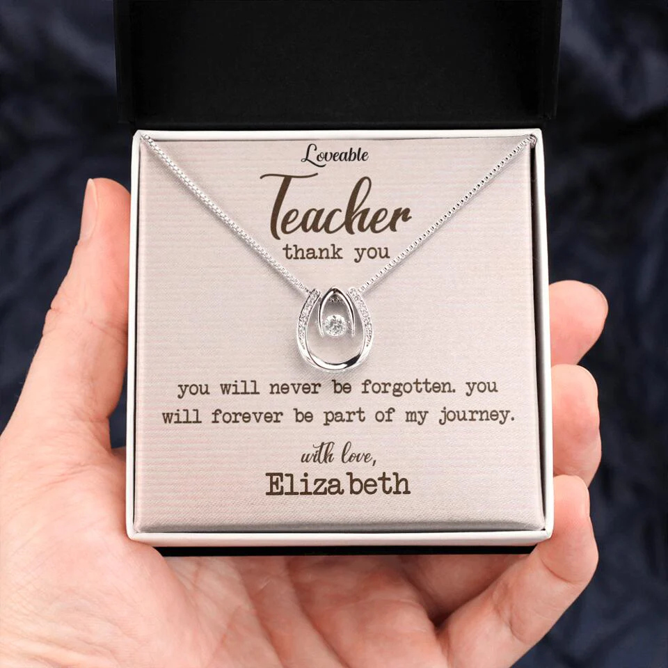 Teacher Thank You, You Will Never Be Forgotten - Personalized Necklace - Image 11