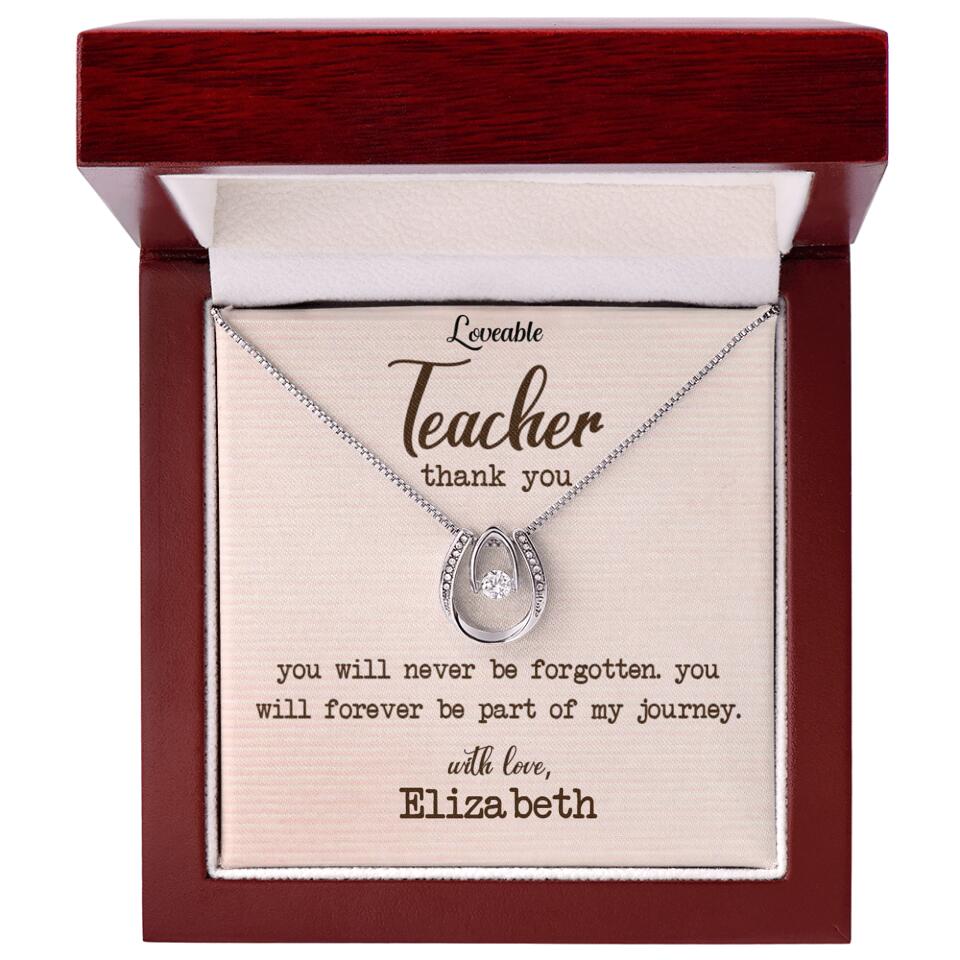 Teacher Thank You, You Will Never Be Forgotten - Personalized Necklace - Image 12