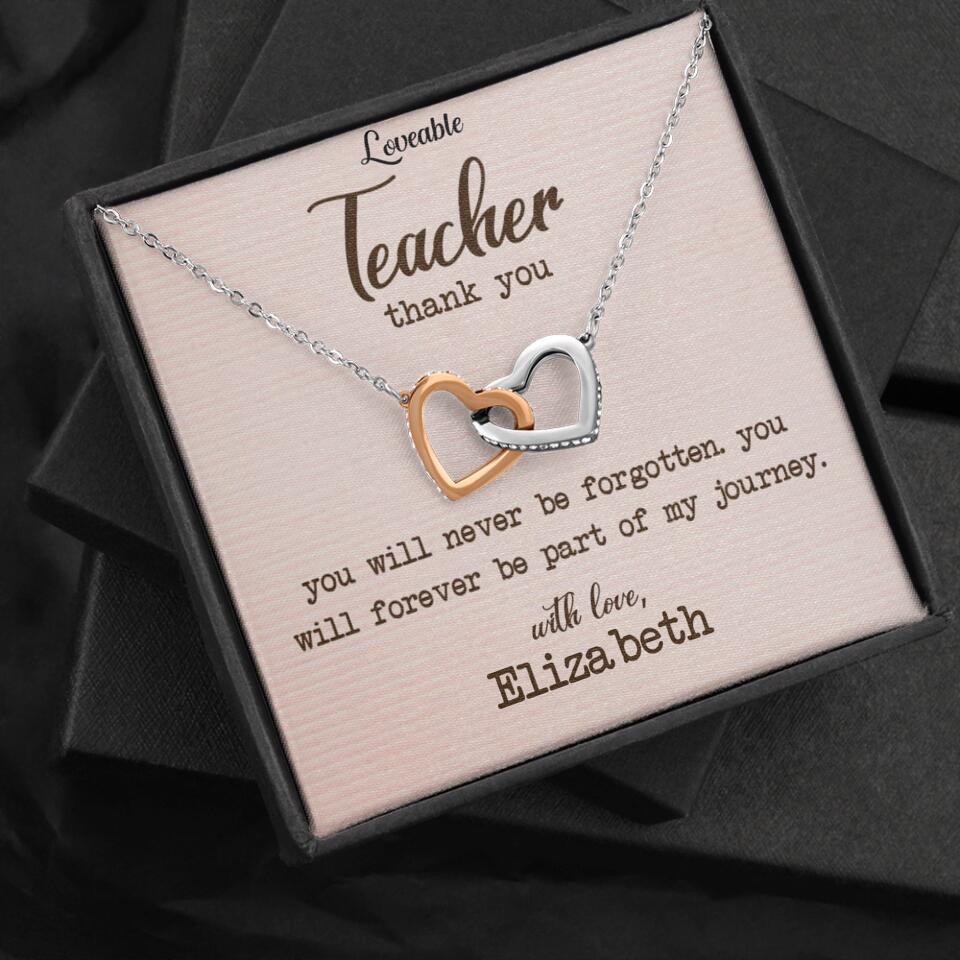 Teacher Thank You, You Will Never Be Forgotten - Personalized Necklace - Image 25