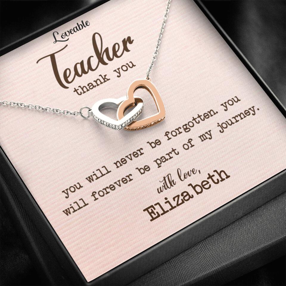 Teacher Thank You, You Will Never Be Forgotten - Personalized Necklace - Image 26