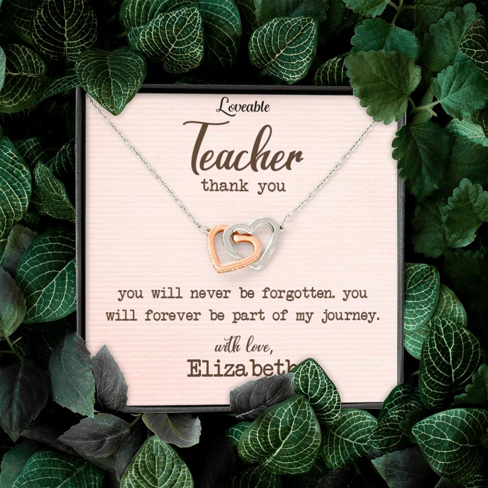 Teacher Thank You, You Will Never Be Forgotten - Personalized Necklace - Image 27