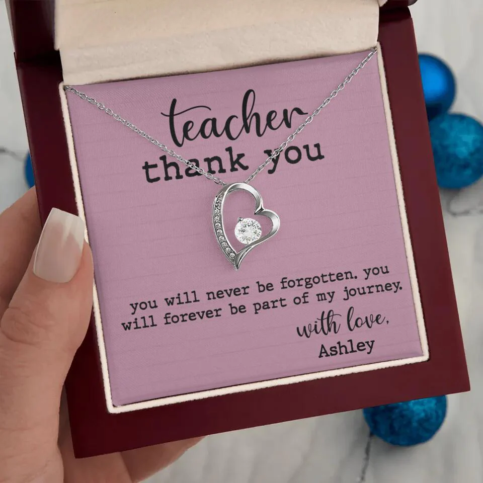 Teacher Thank You You Will Never Be Forgotten - Personalized Necklace - Image 35