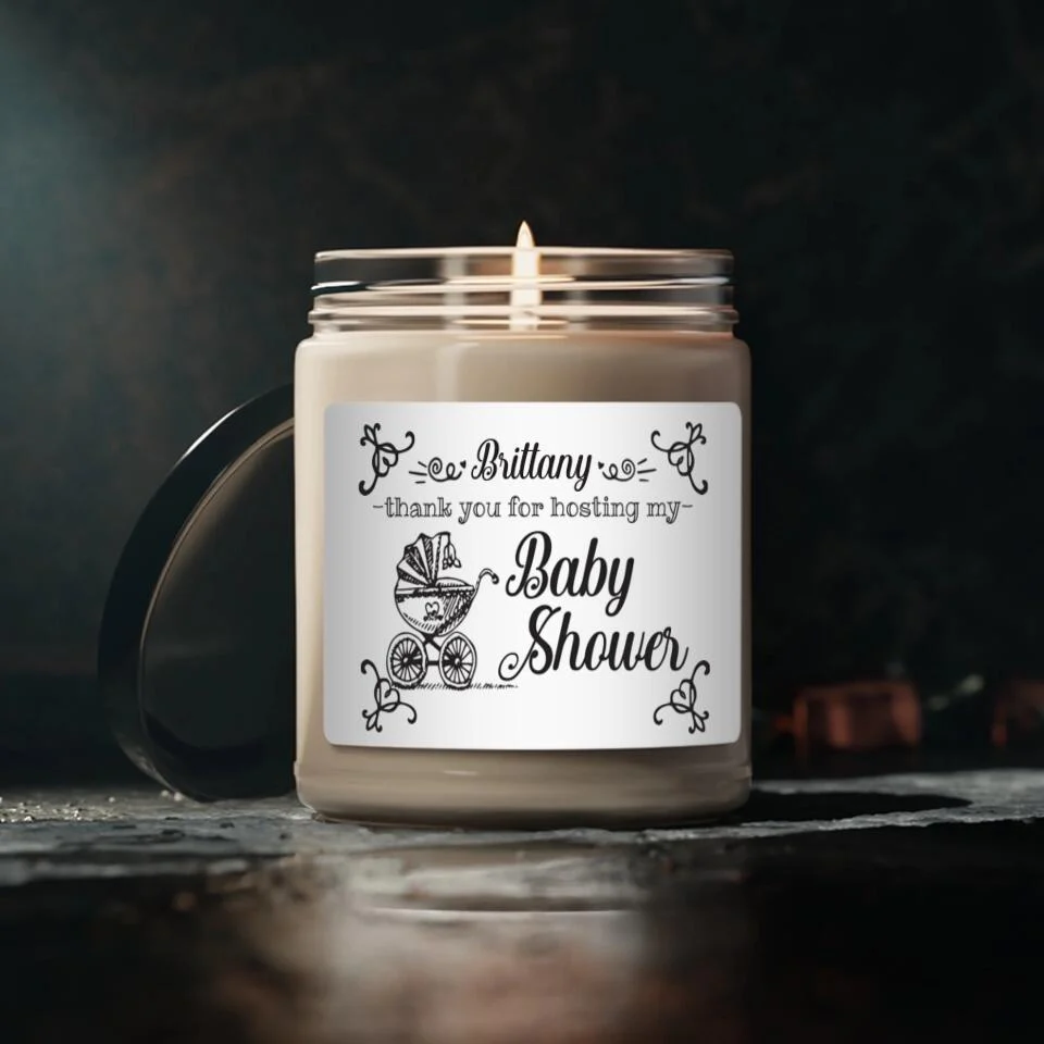 Thank For Hosting My Baby Shower - Personalized Scented Soy Canlde - Image 3
