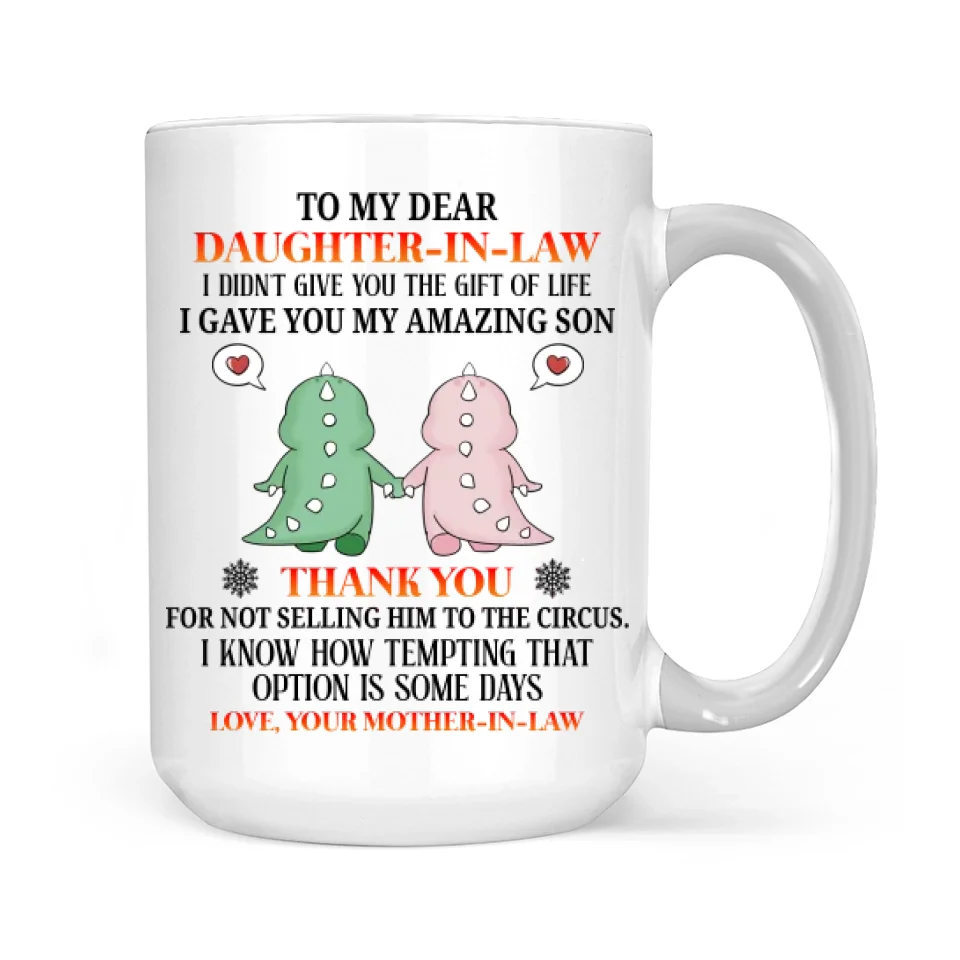 Thank You Daughter-in-law - White Mug - Daughter-in-law Gifts - Image 13