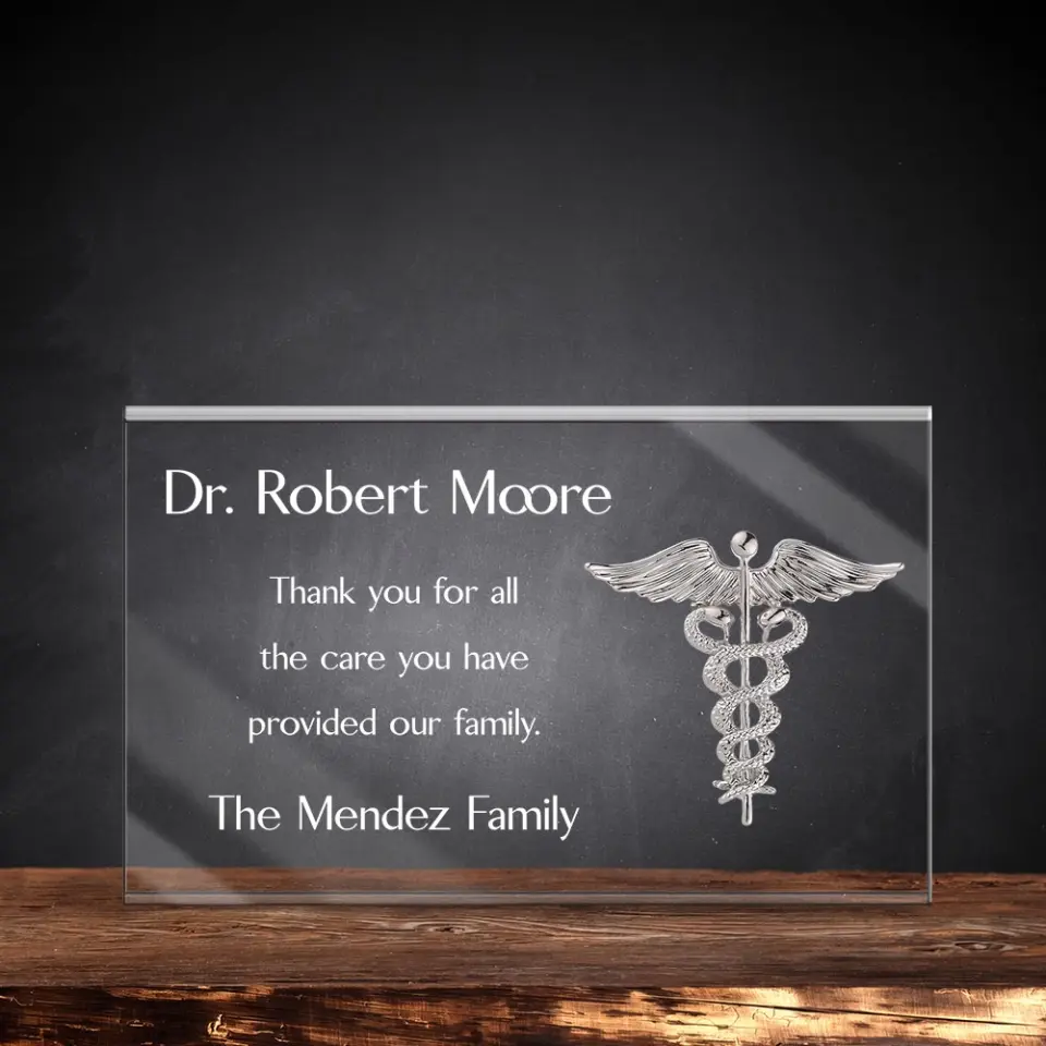 Thank You For All The Care - Personalized Acrylic Plaque - Thank You Gift For Doctor - Image 3