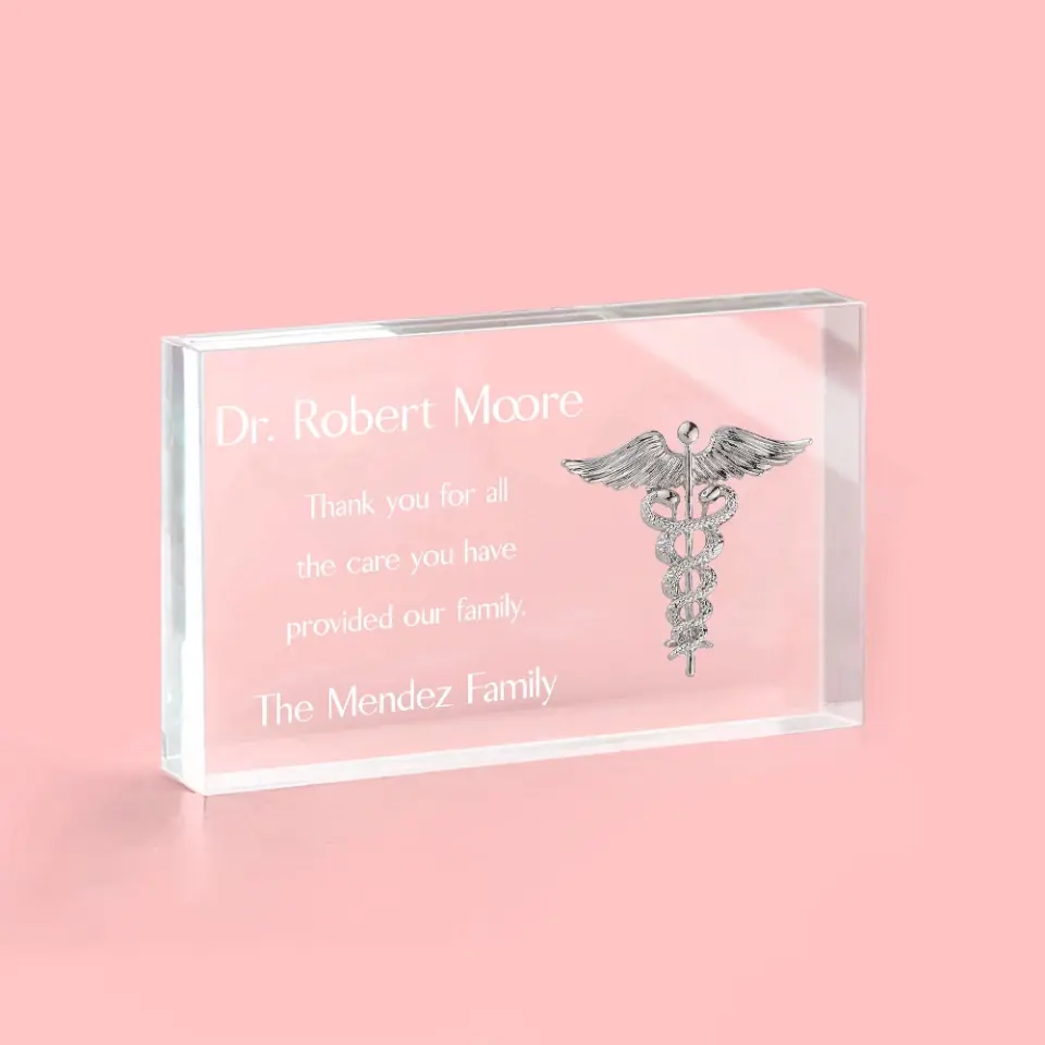 Thank You For All The Care - Personalized Acrylic Plaque - Thank You Gift For Doctor - Image 4