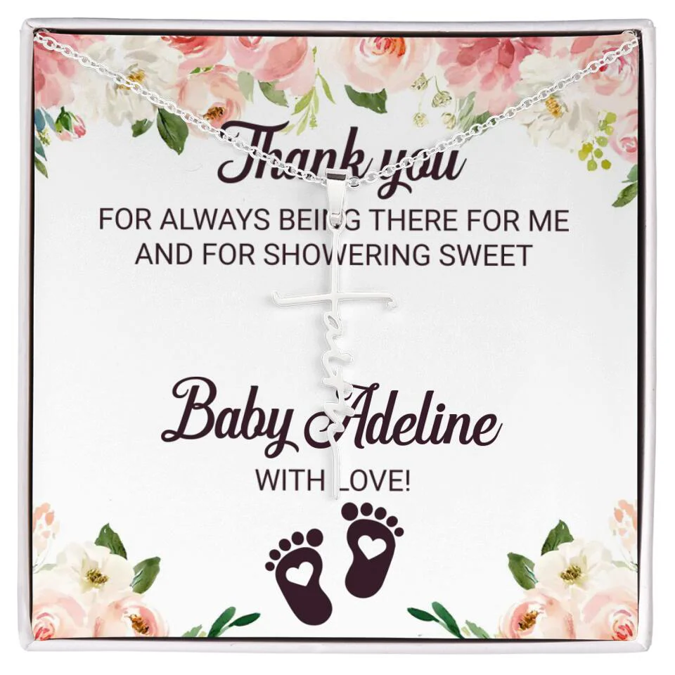 Thank You For Always Being There For Me - Personalized Love Knot Necklace - Baby Shower Hostess Thank You Gift - Image 31