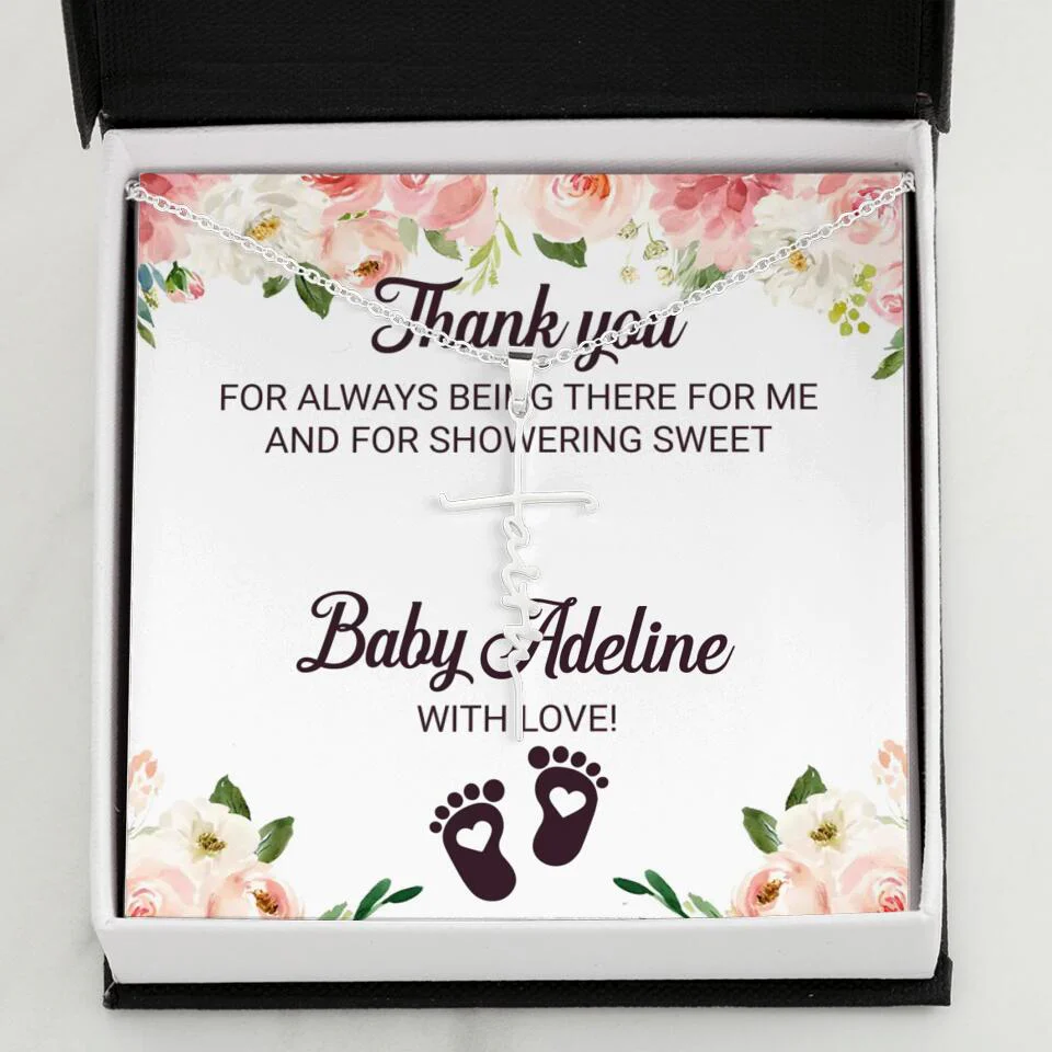 Thank You For Always Being There For Me - Personalized Love Knot Necklace - Baby Shower Hostess Thank You Gift - Image 32