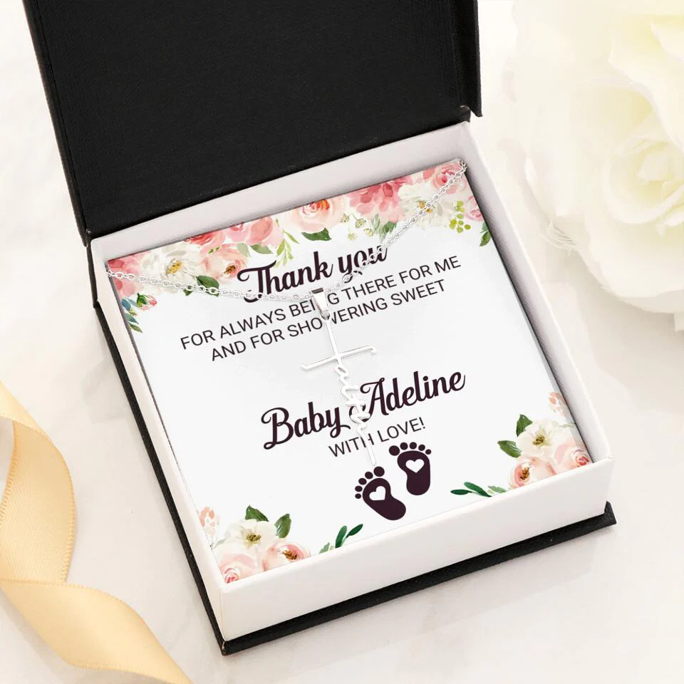 Thank You For Always Being There For Me - Personalized Love Knot Necklace - Baby Shower Hostess Thank You Gift - Image 33