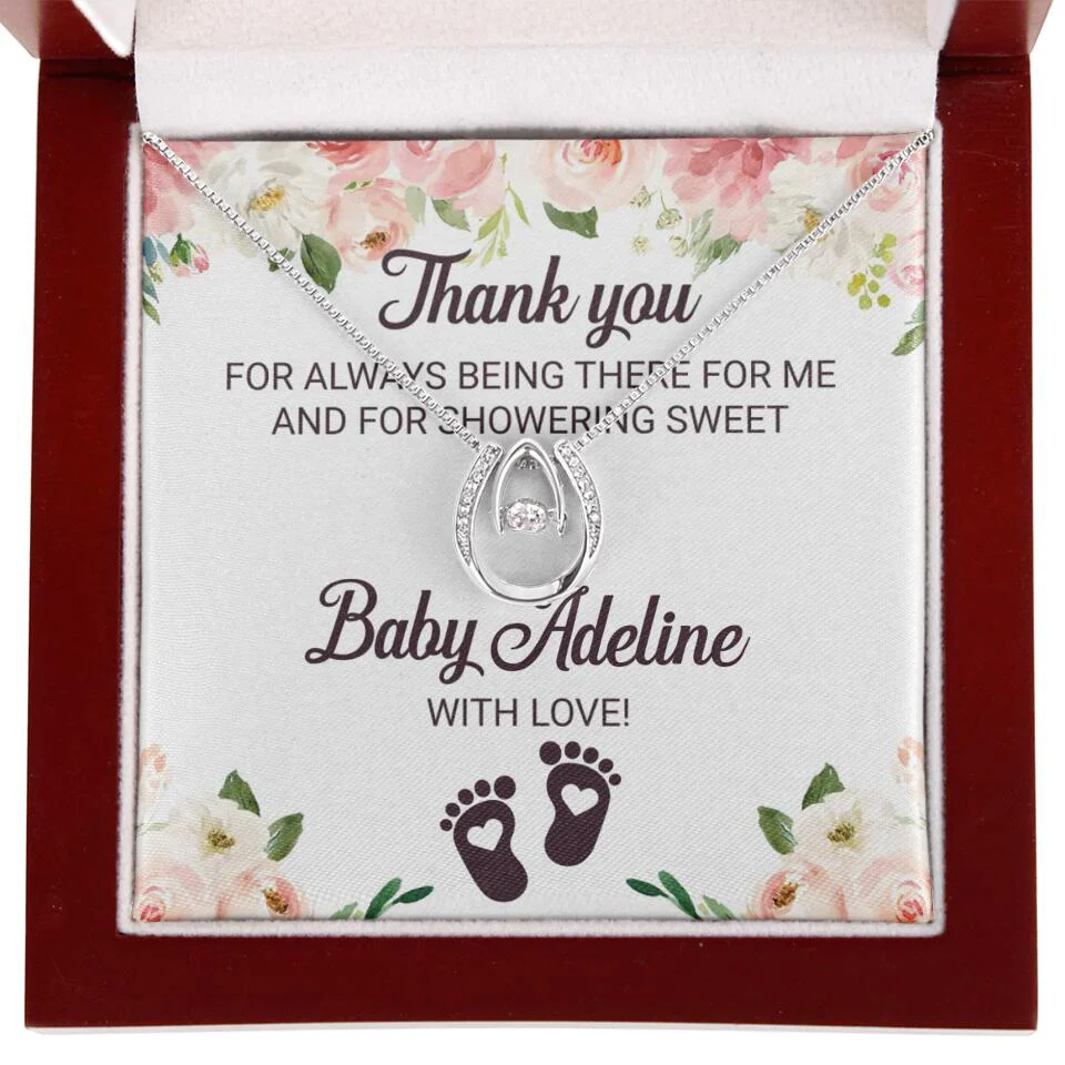 Thank You For Always Being There For Me - Personalized Love Knot Necklace - Baby Shower Hostess Thank You Gift - Image 37