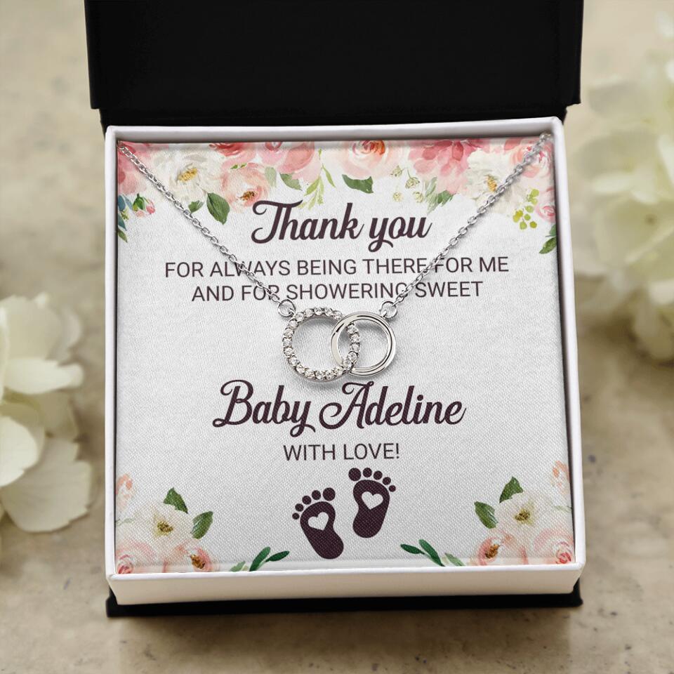 Thank You For Always Being There For Me - Personalized Love Knot Necklace - Baby Shower Hostess Thank You Gift - Image 52