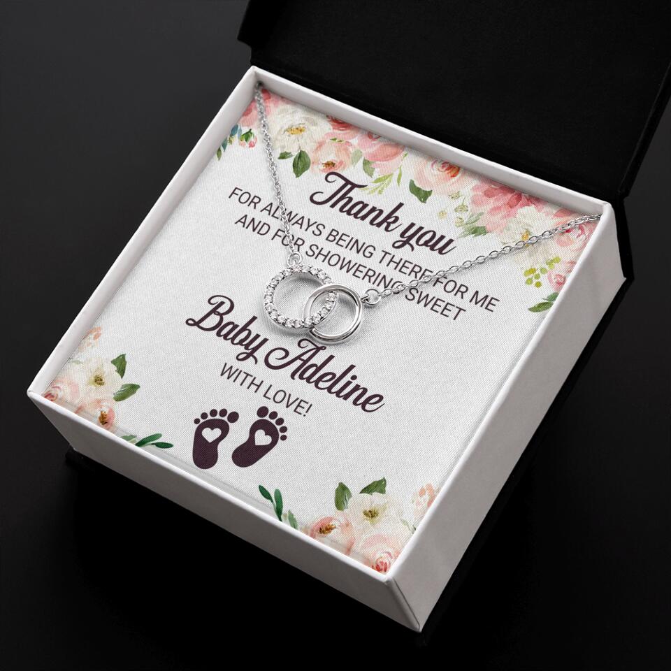 Thank You For Always Being There For Me - Personalized Love Knot Necklace - Baby Shower Hostess Thank You Gift - Image 54