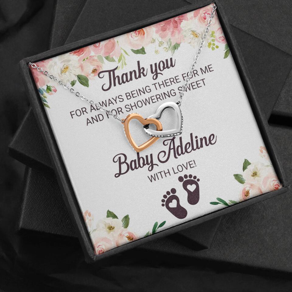 Thank You For Always Being There For Me - Personalized Love Knot Necklace - Baby Shower Hostess Thank You Gift - Image 56