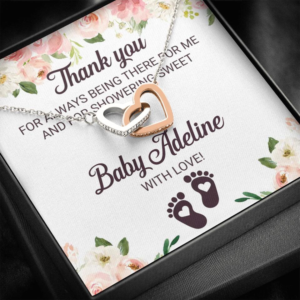 Thank You For Always Being There For Me - Personalized Love Knot Necklace - Baby Shower Hostess Thank You Gift - Image 57
