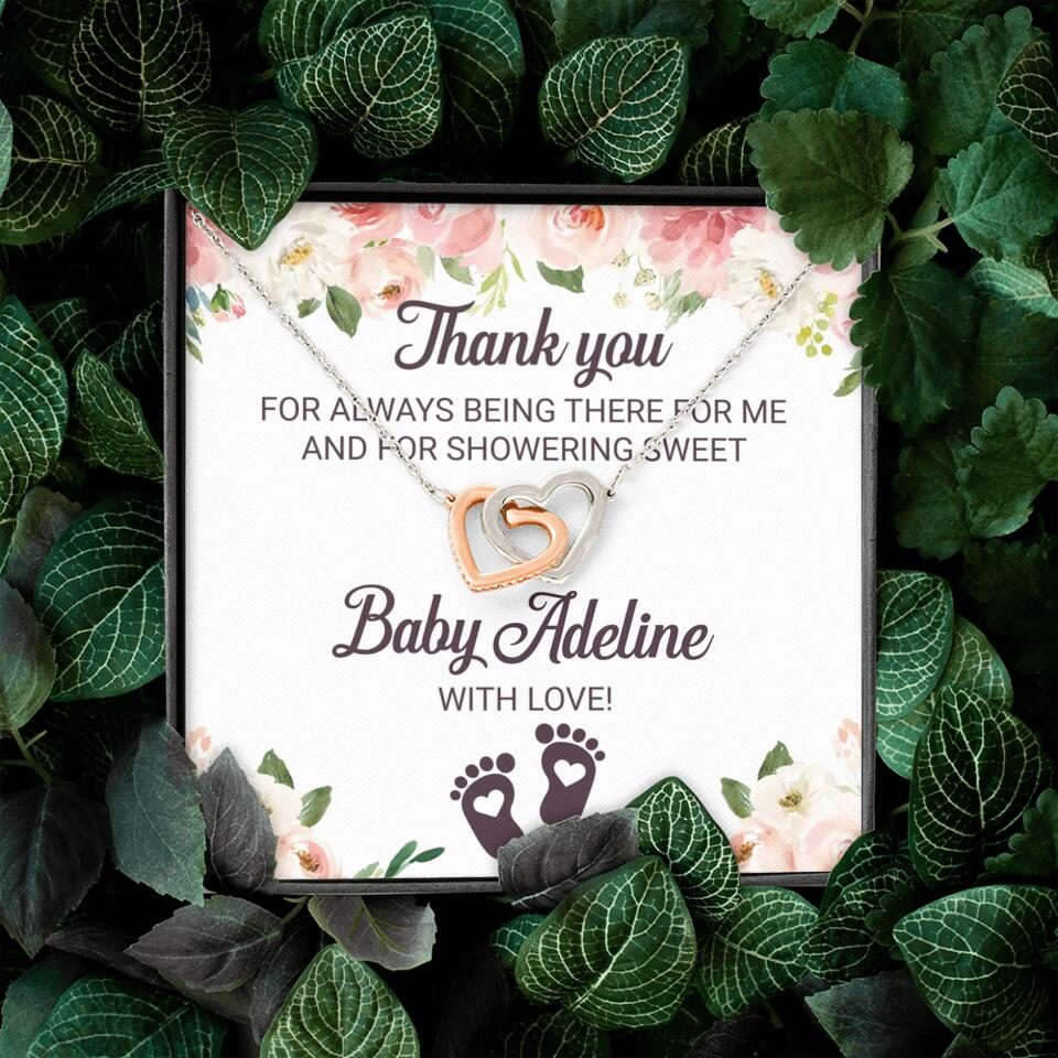 Thank You For Always Being There For Me - Personalized Love Knot Necklace - Baby Shower Hostess Thank You Gift - Image 58