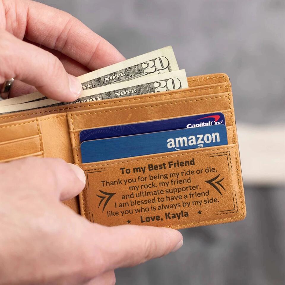 Thank You For Being My Ride Or Die - Personalized Engraved Leather Wallet - Best Gift For Guy Friends Family - 303IHPNPLW302 - Image 3