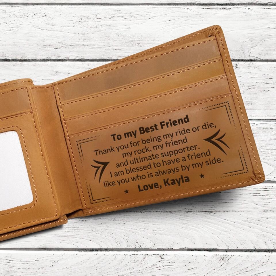 Thank You For Being My Ride Or Die - Personalized Engraved Leather Wallet - Best Gift For Guy Friends Family - 303IHPNPLW302 - Image 6