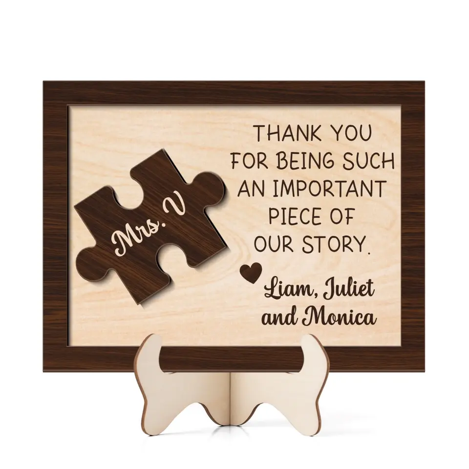 Thank You For Being Such An Important Piece 2-Layer Wooden Sign - Image 2