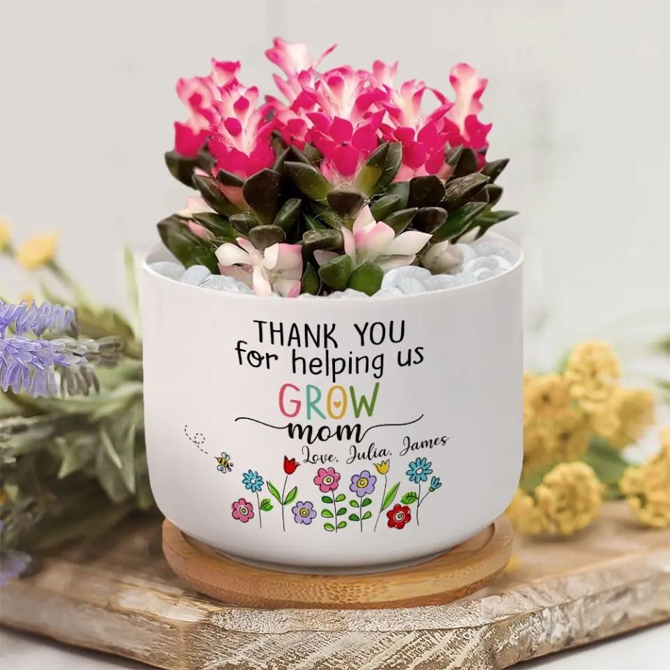 Thank You For Helping Us Grow Personalized Plant Pot - Image 5