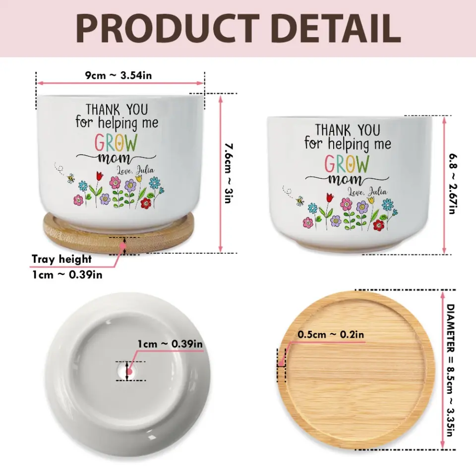 Thank You For Helping Us Grow Personalized Plant Pot - Image 6