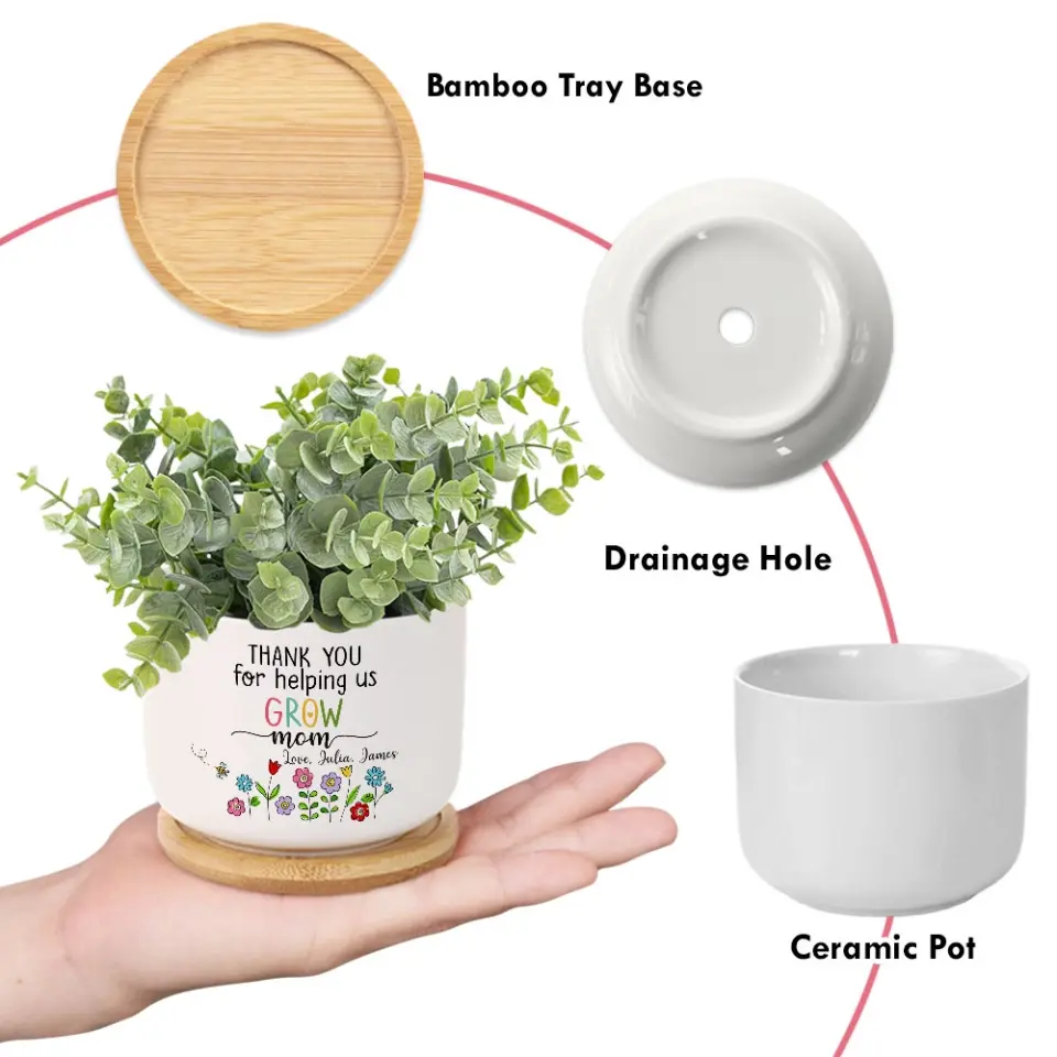 Thank You For Helping Us Grow Personalized Plant Pot - Image 7