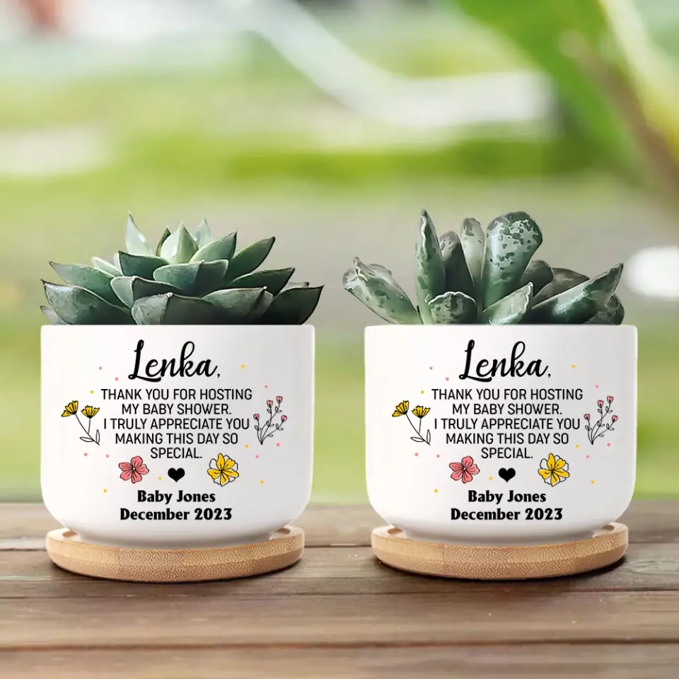 Thank You For Hosting My Baby Shower - Personalized Plant Pot - Gift For Shower Hostess - Image 4