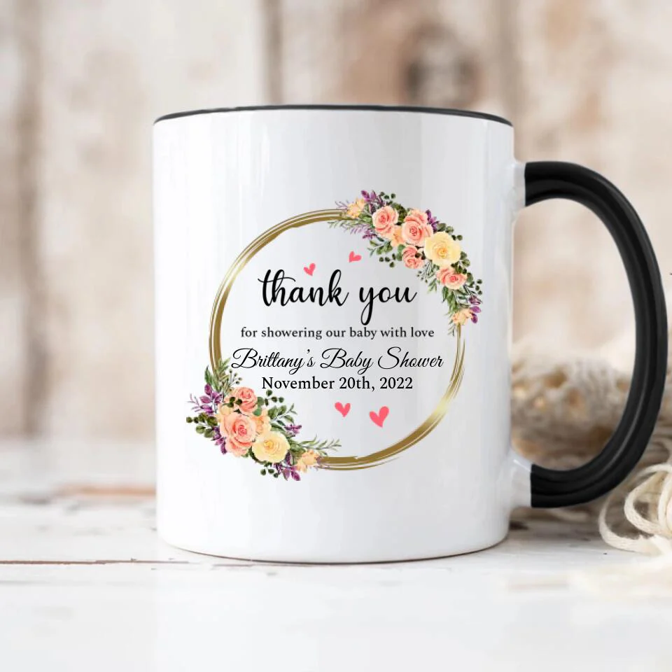Thank You for Showering Our Baby With Love Personalized Ceramic Mug - Image 3