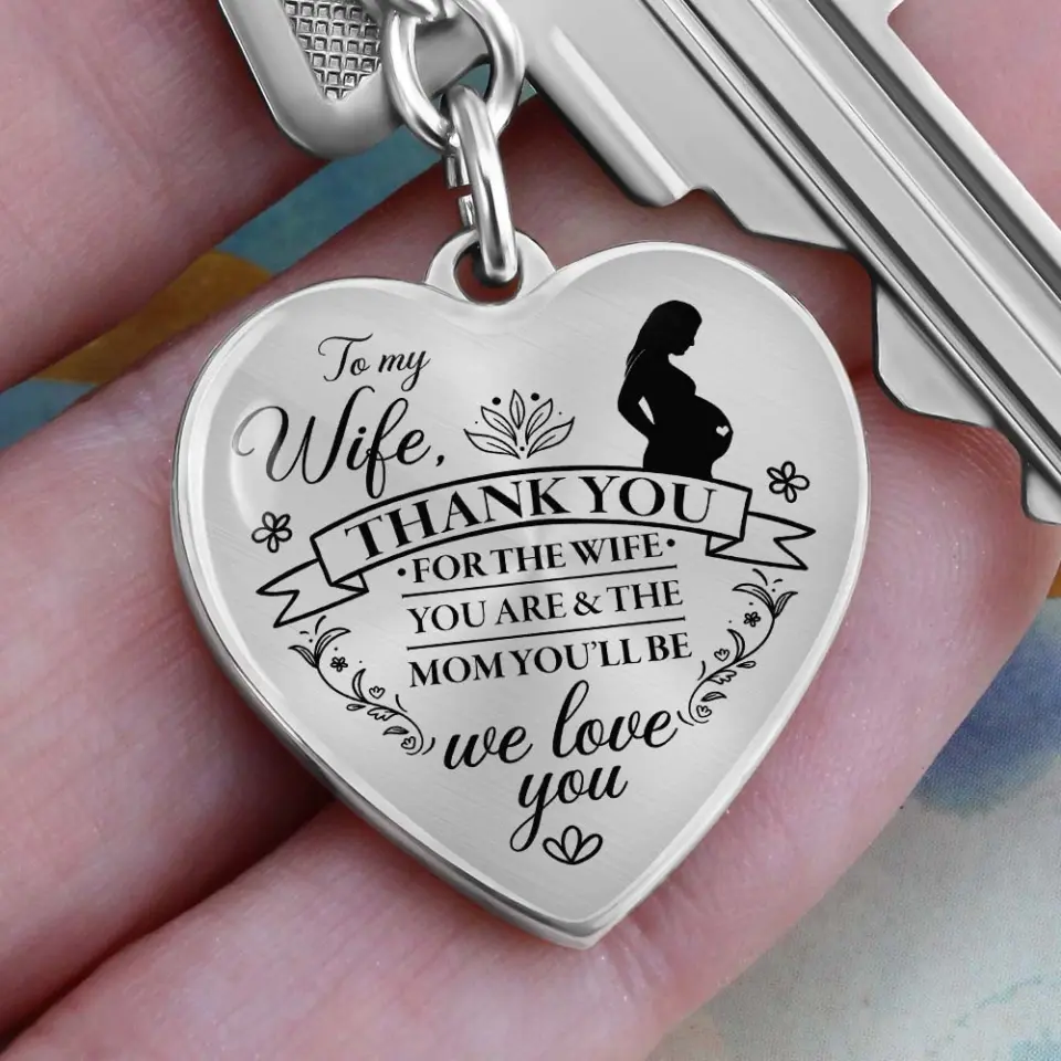 Thank You For The Mom You Will Be - Heart Necklace Keychain - Gift For Pregnant Wife - Image 10
