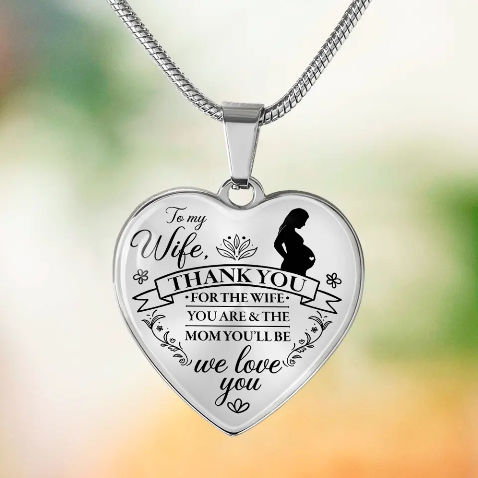 Thank You For The Mom You Will Be - Heart Necklace Keychain - Gift For Pregnant Wife - Image 3