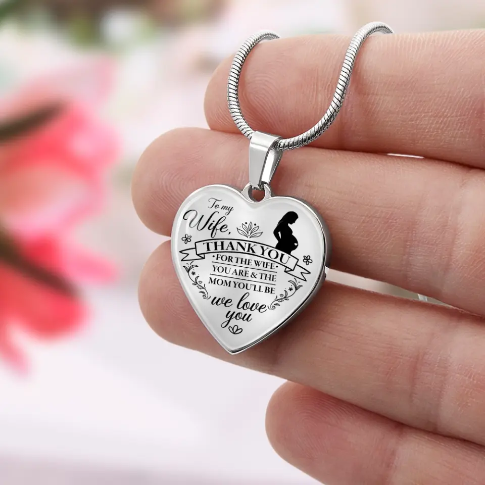 Thank You For The Mom You Will Be - Heart Necklace Keychain - Gift For Pregnant Wife - Image 4