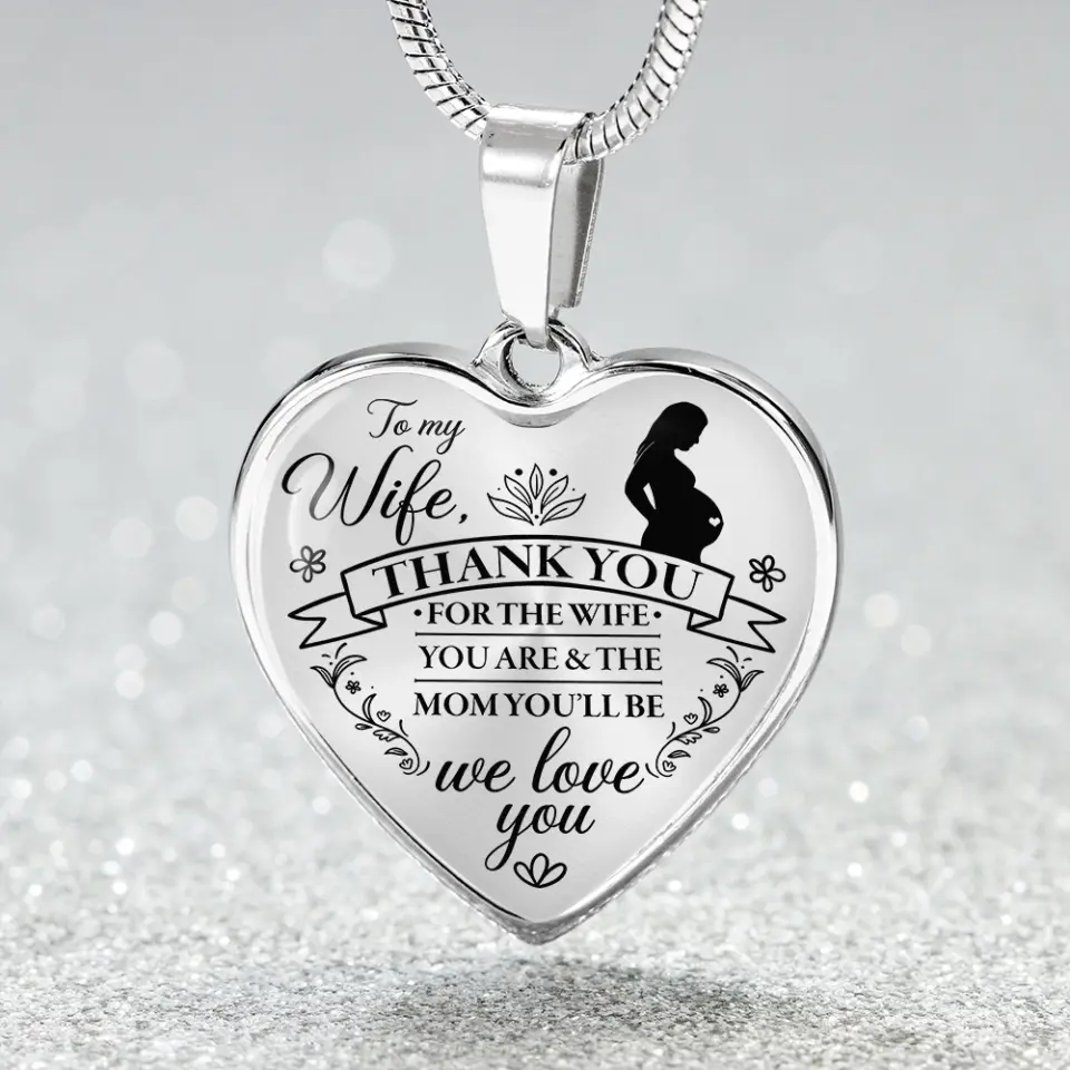 Thank You For The Mom You Will Be - Heart Necklace Keychain - Gift For Pregnant Wife - Image 5
