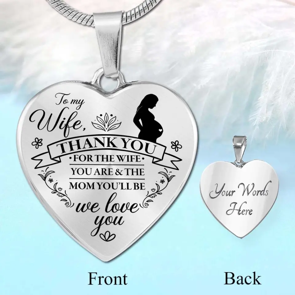 Thank You For The Mom You Will Be - Heart Necklace Keychain - Gift For Pregnant Wife - Image 7