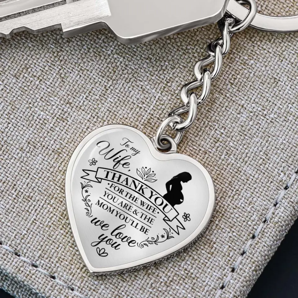 Thank You For The Mom You Will Be - Heart Necklace Keychain - Gift For Pregnant Wife - Image 9