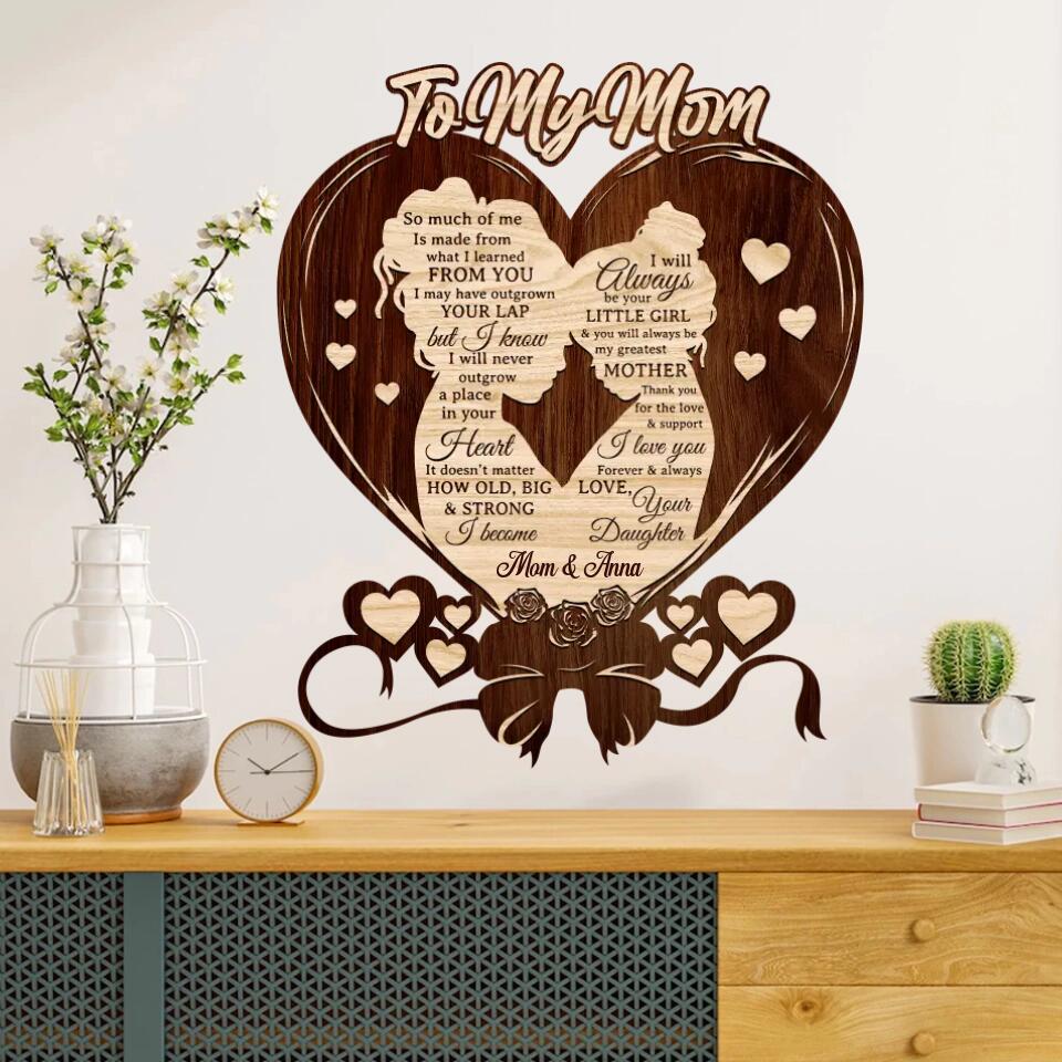 Thank You For Your Love And Your Support - Personalized Shape Wooden Sign - Gift For Mom Daughters - Image 3